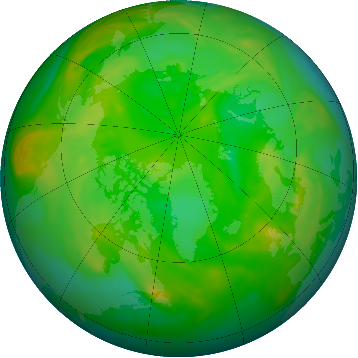 Arctic ozone map for 27 June 2007